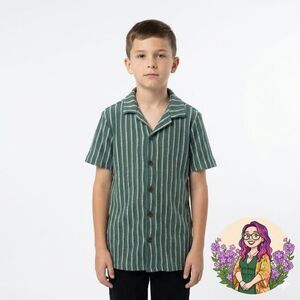 Old Navy Kids Retro Knit Button Down Sweater Size 10/12 Teal White Stripe